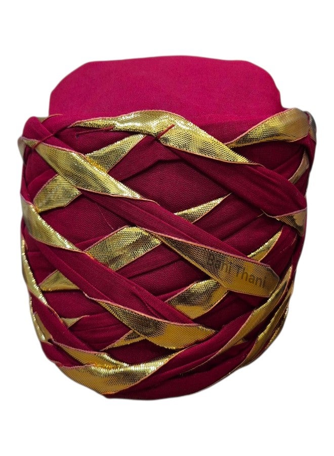 BANI THANI Authentic Rajasthan Jaipuri Pagdi Traditional Round Turban for Men & Women - Wedding Ceromony, Festival Freesize Up to 22 Inch Head, (Dark Red) - Image 1